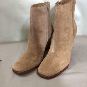 NEW Dolce Vita Susann Suede Leather Ankle Boots Wedge Heel Tan Size 8.5
